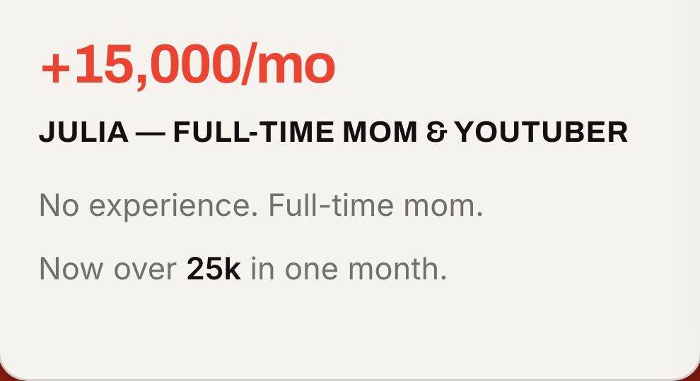 Julia — Full-time mom & YouTuber